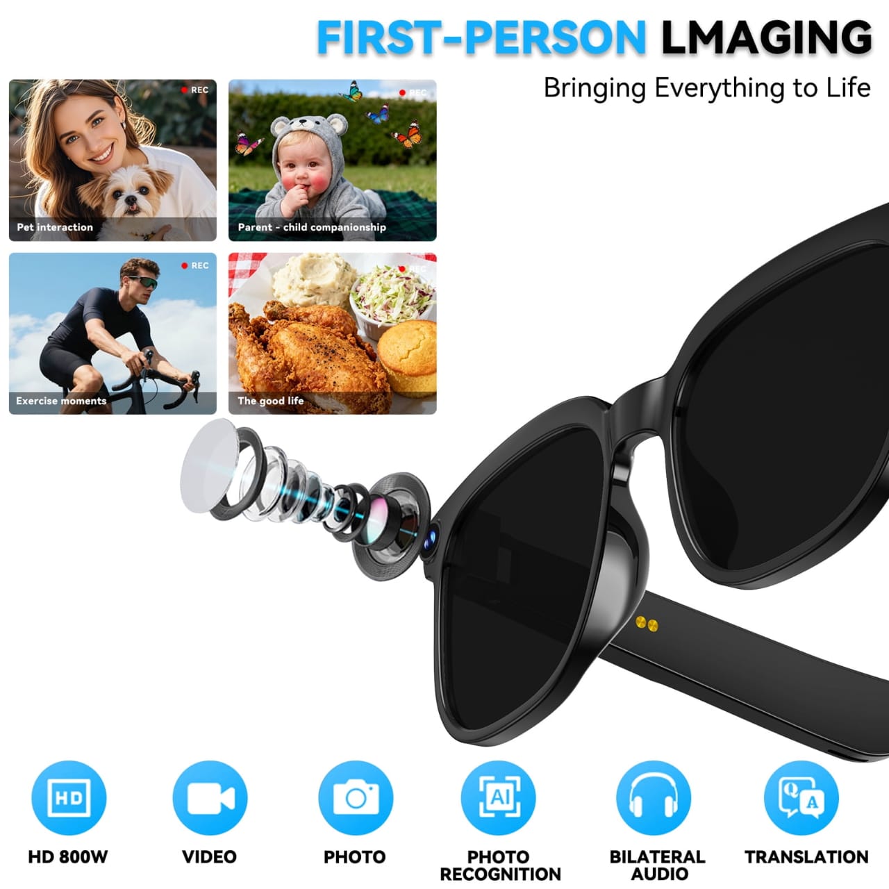 Smart camera AI glasses